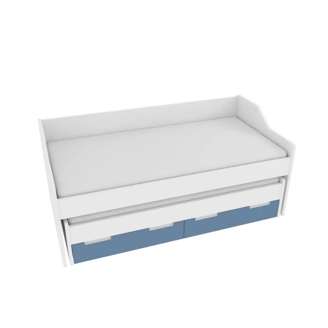 Кровать с выдвижным спальным местом, фасады в эмали LE910.190, 90x190 Кровать с выдвижным спальным местом, фасады в эмали LE910.190, 90x190