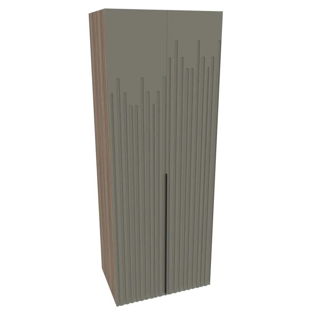 Шкаф 2 дверный, фрезерованные фасады в эмали LE-210.60-4