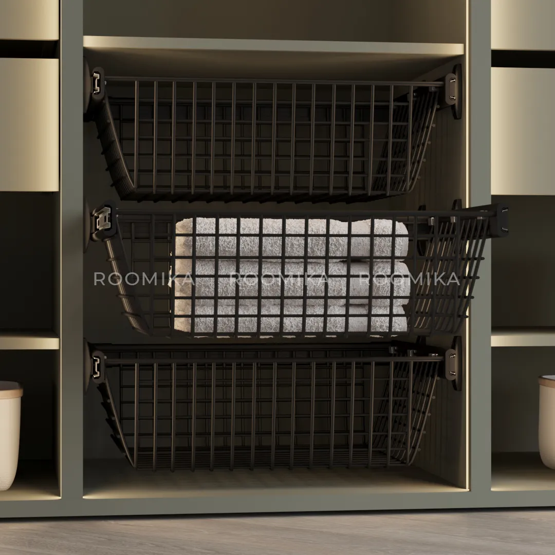 BELLE Корзина для белья 600 мм, цвет черный, BE60BABL