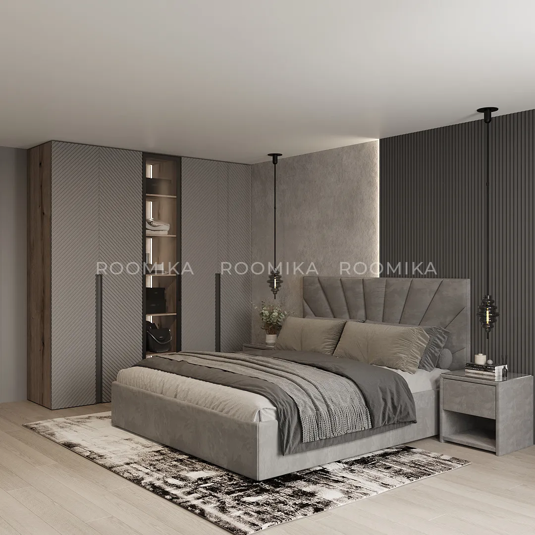 Кровать двуспальная мягкая САНРАЙС с подъемным механизмом, 140x200