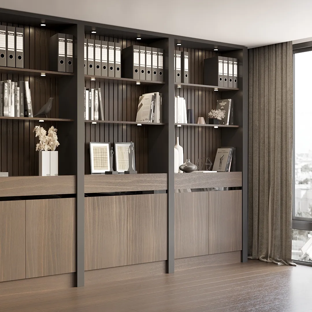 Кабинет в древесных оттенках №6