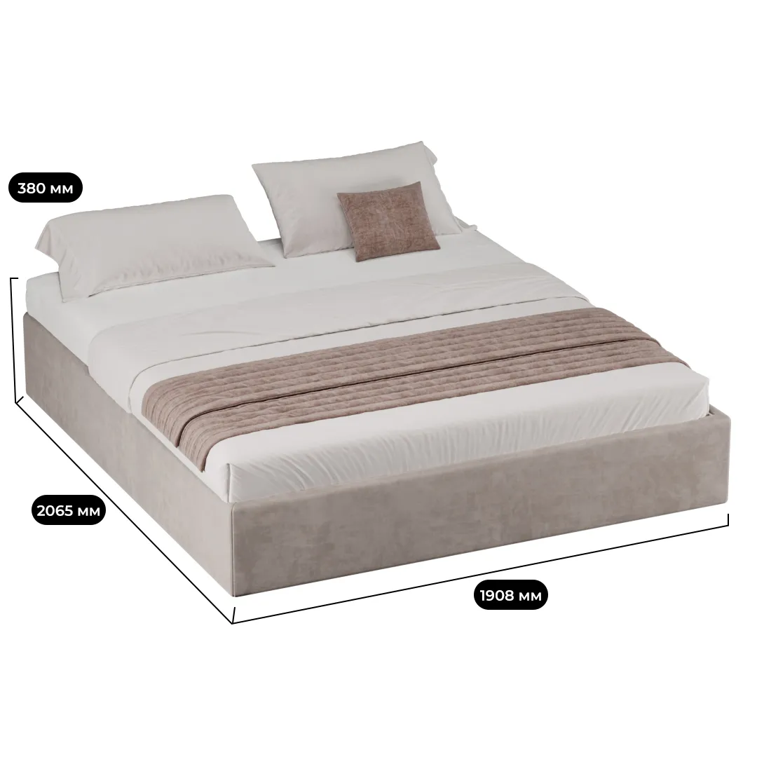 Мягкая кровать-подиум с коробом для хранения, 180x200