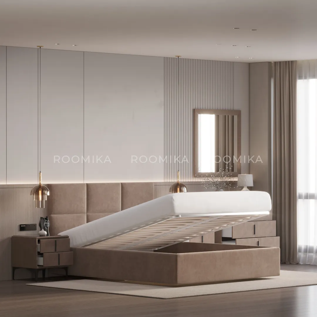 Кровать двуспальная мягкая ВЕРСАЛ с подъемным механизмом, 160x200