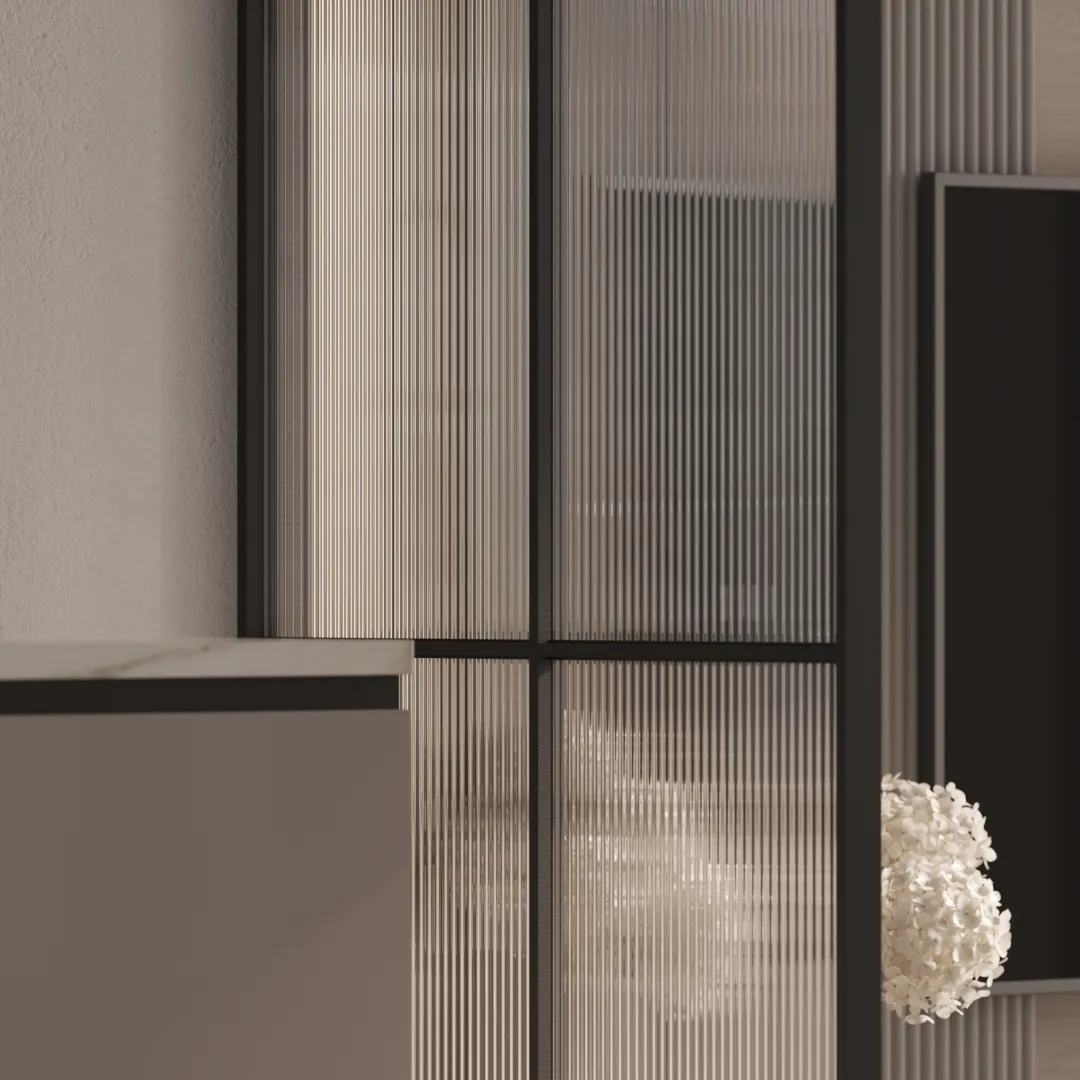 Составная перегородка для зонирования пространства, стекло Эстриадо GRACE 11