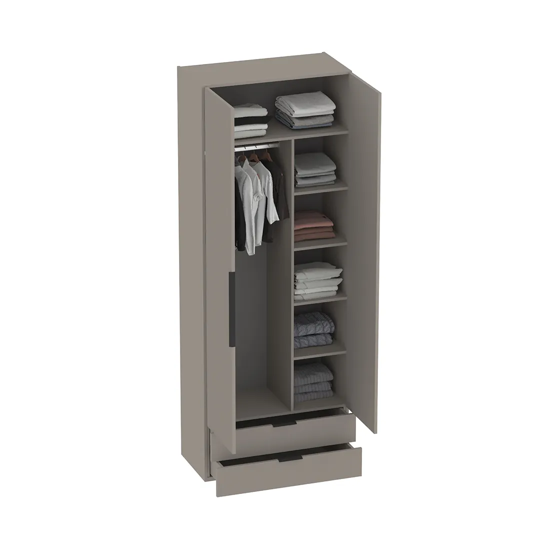 Шкаф 2 дверный с ящиками, фасады в эмали LE211.44