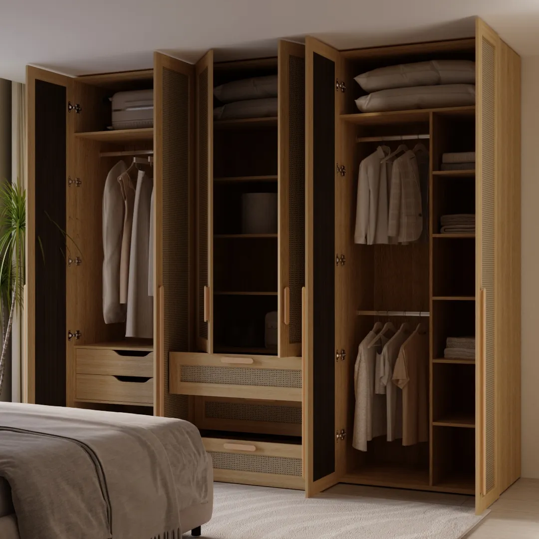 Шкафная группа, фасады натуральный ротанг Лацио 15