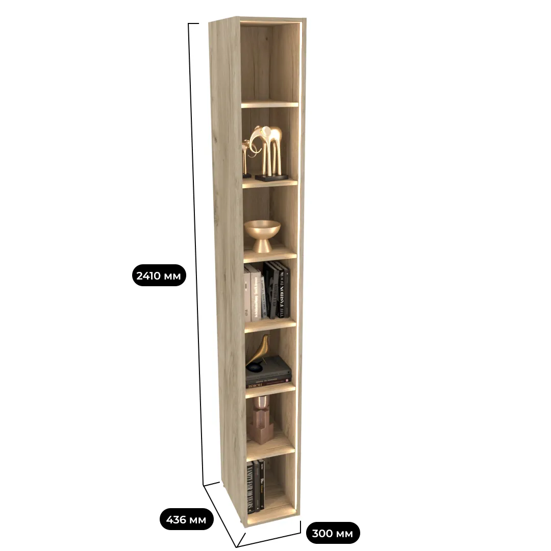 Cтеллаж открытый глубокий L233.44 с подсветкой