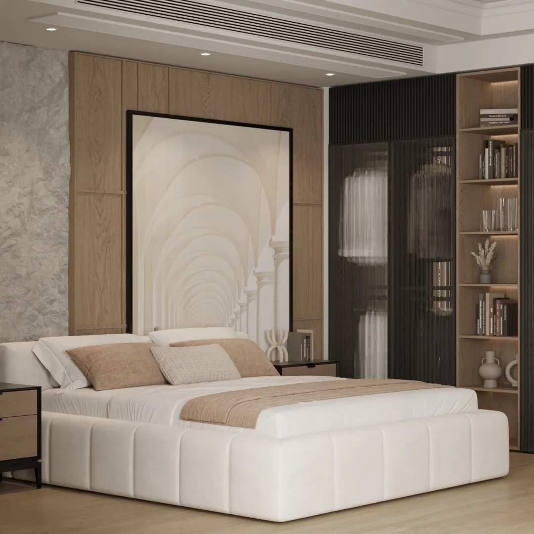 Спальня, шкафы с рифленым стеклом №4 Спальня, шкафы с рифленым стеклом №4