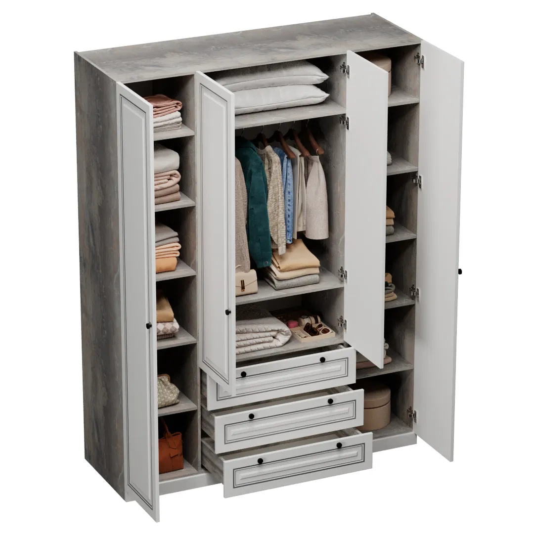 Шкаф четырехдверный для одежды с зеркалом A205-1.60Z