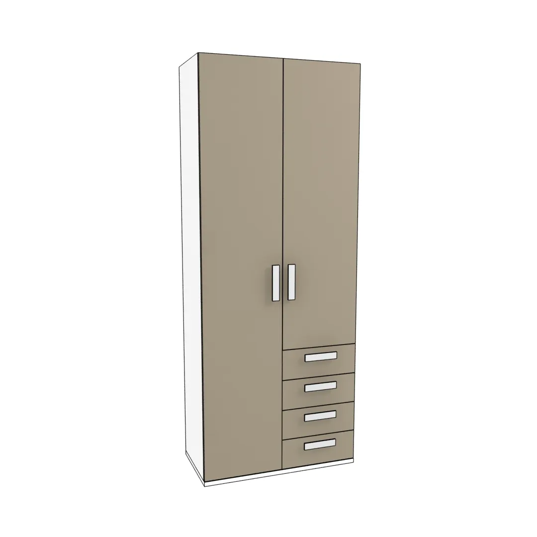 Шкаф двухверный, фасад комбинированный E212 L/R Шкаф двухверный, фасад комбинированный E212 L/R