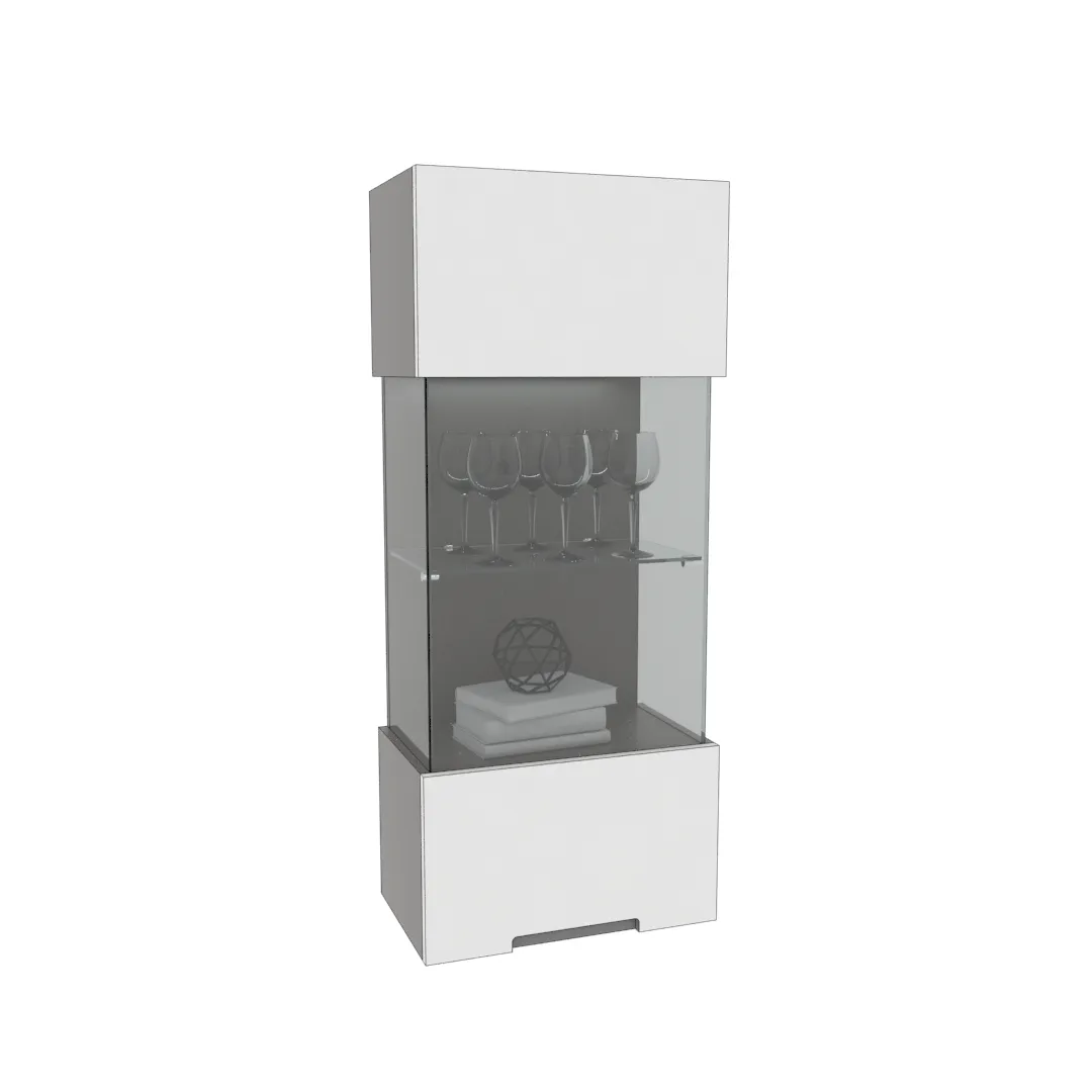 Шкаф навесной с подсветкой, фасады в эмали LE-350