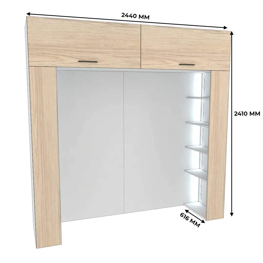 Ниша для кровати с секциями с подсветкой L407.60