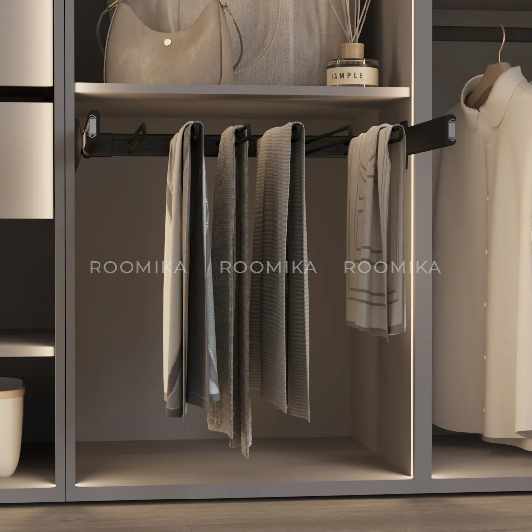 BELLE  Вешалка для брюк, 600 мм, цвет черный, BE60TRBL