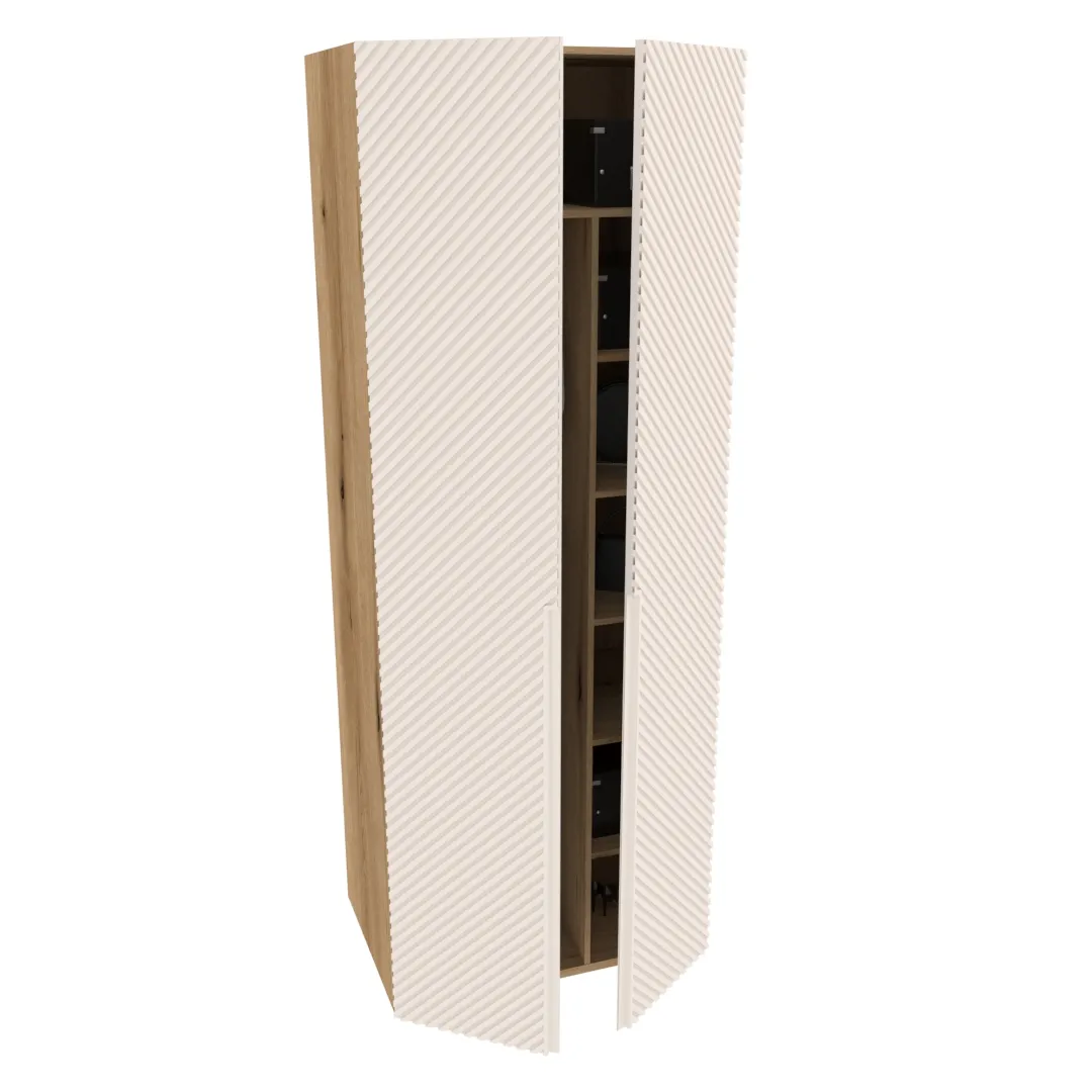 Шкаф 2 дверный, фрезерованные фасады в эмали LE210.60-4