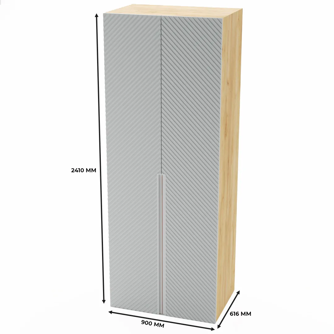 Шкаф 2 дверный, фрезерованные фасады в эмали LE210.60-1