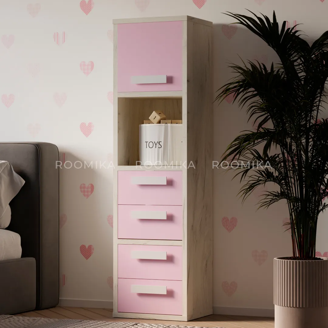 Cтеллаж сквозной книжный на 4 ниши с фасадом E804