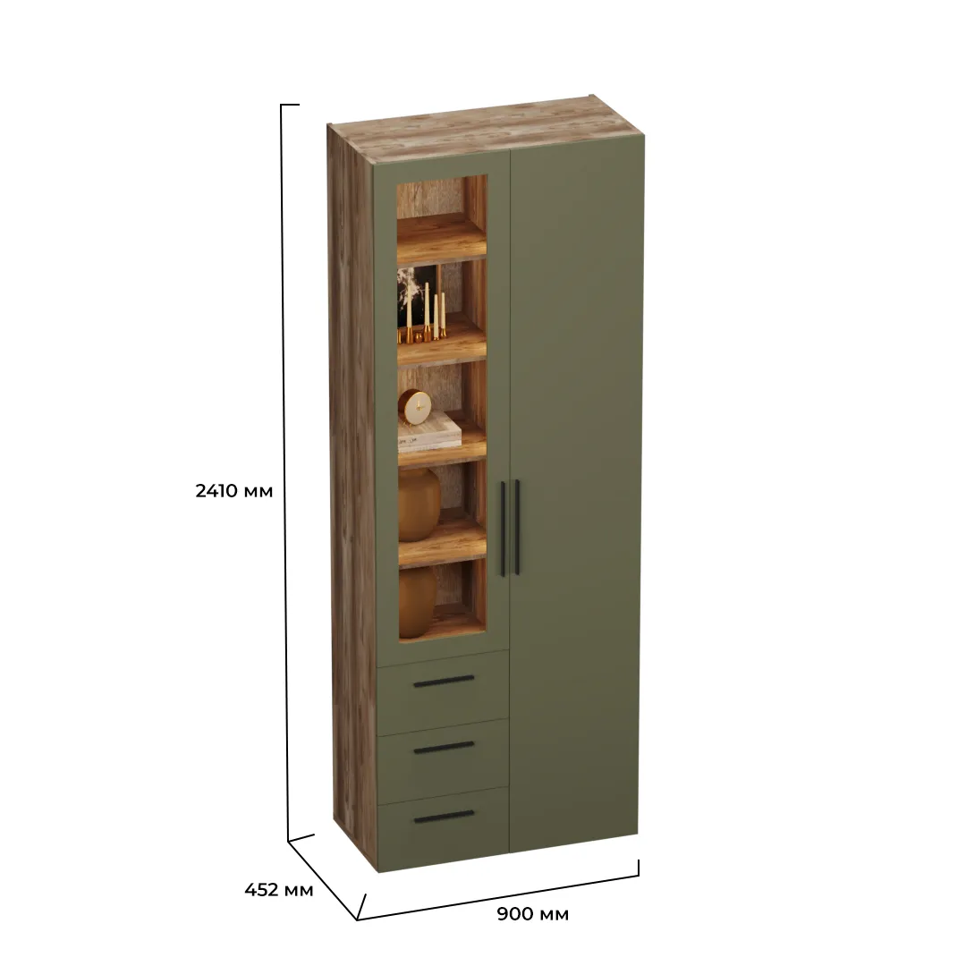 Шкаф комбинированный со стеклом с подсветкой LG215S L/R