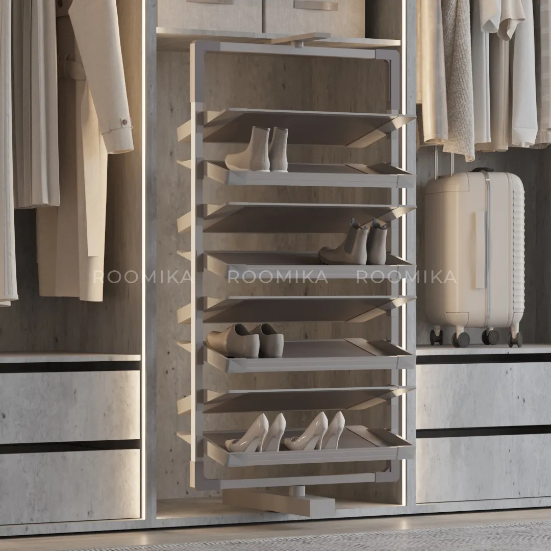 ALFA Поворотно-выдвижная обувница, 8 полок, FRM5814.08.01