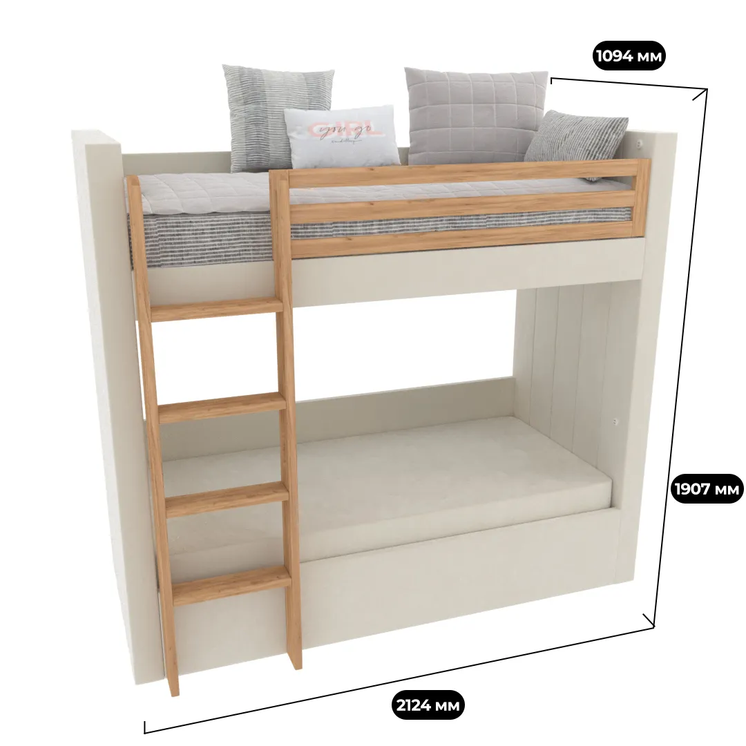 Кровать мягкая двухъярусная ДУО L/R