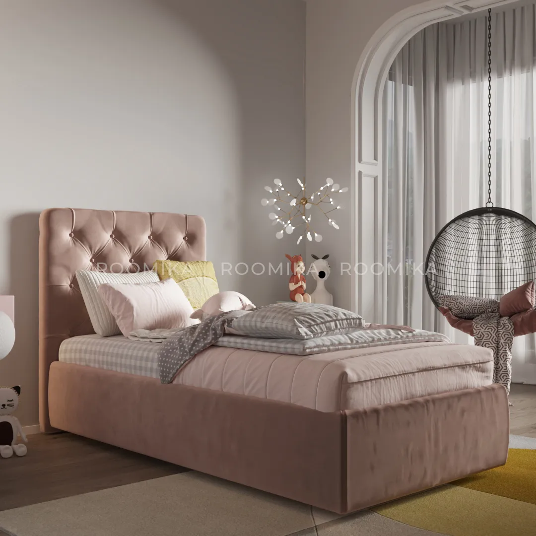 Кровать односпальная мягкая MIRA с подъемным механизмом, 90x190