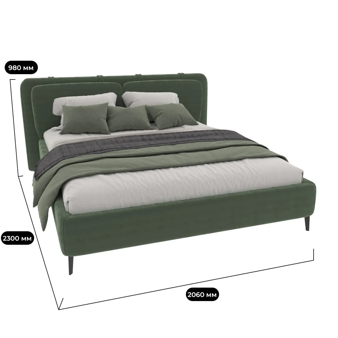 Кровать двуспальная мягкая СТЕНЛИ, 140x200