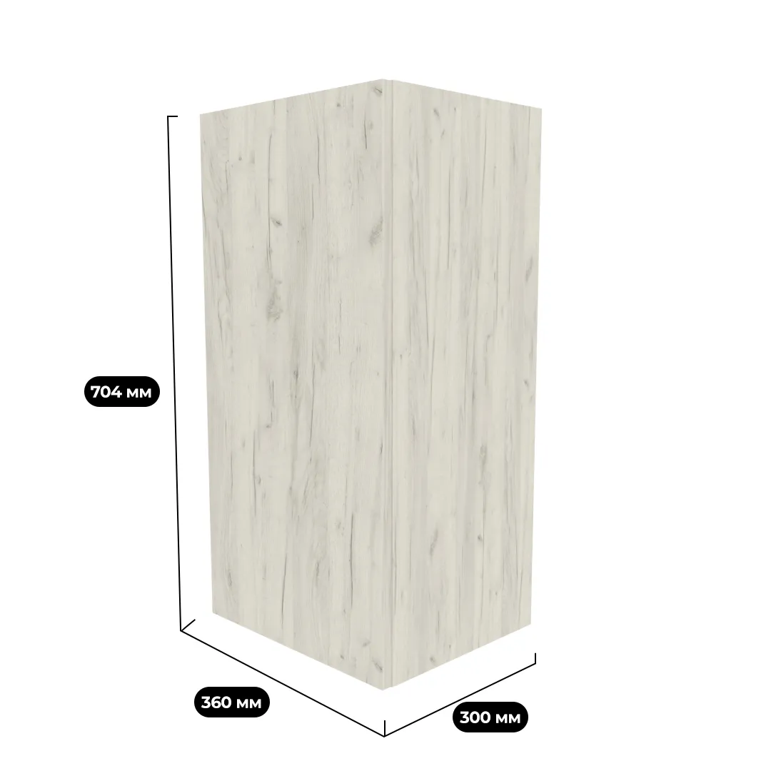 Навесная полка вертикальная с фасадом  2 ниши E312