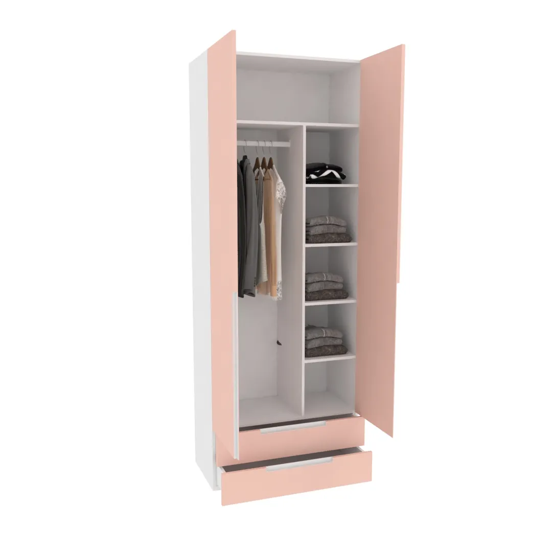 Шкаф двухдверный с ящиками, фасады в эмали LE211.44