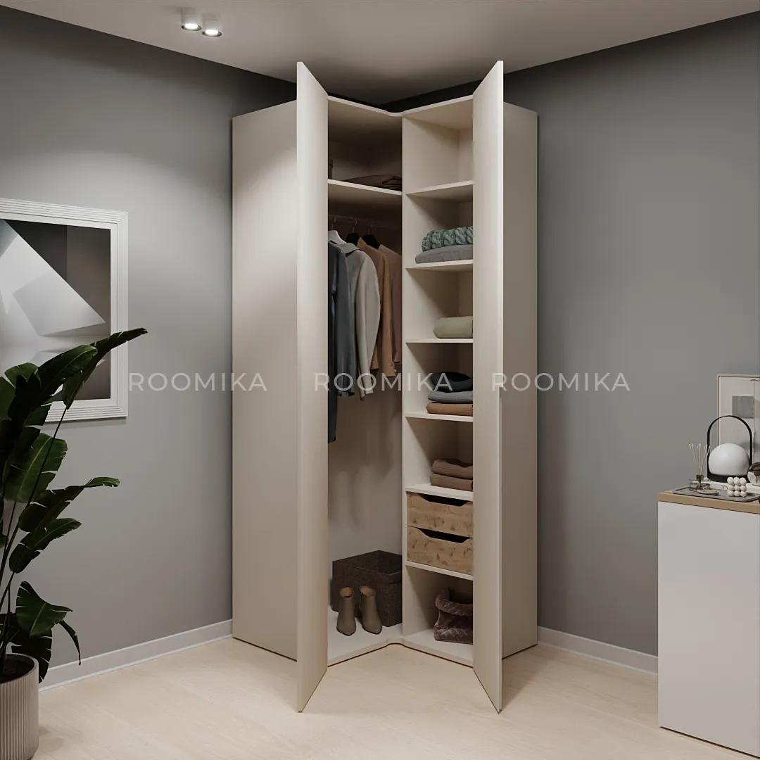 Шкаф угловой, фасады в эмали LE207 L/R