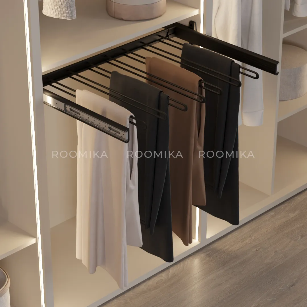 BELLE  Вешалка для брюк, 700 мм, цвет черный, BE70TRBL