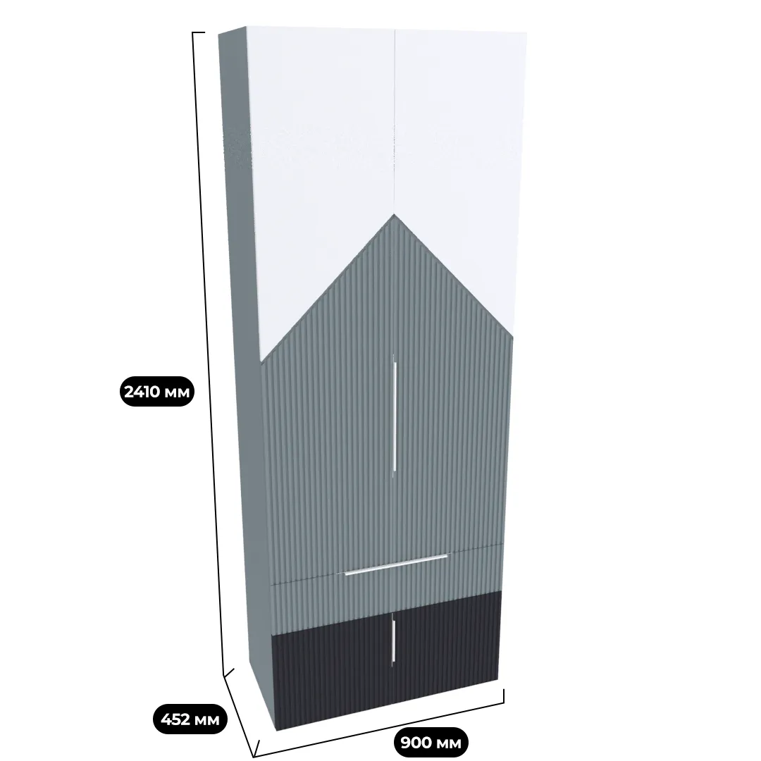 Шкаф, фрезерованные фасады в эмали LE235.44