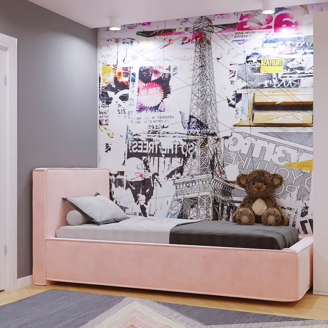 Кровать односпальная мягкая ОСТИН OS90  с подъемным механизмом, 90x200