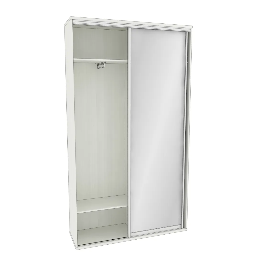 Секция для одежды с дверью купе и зеркалом P227Z