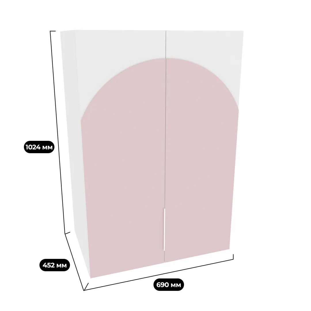 Антресоль двудверная, фрезерованные фасады в эмали LE339.44