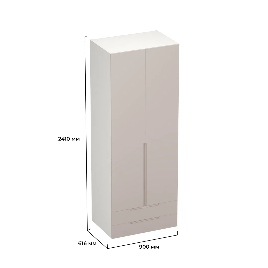 Шкаф 2 дверный с ящиками, фасады в эмали LE211.60