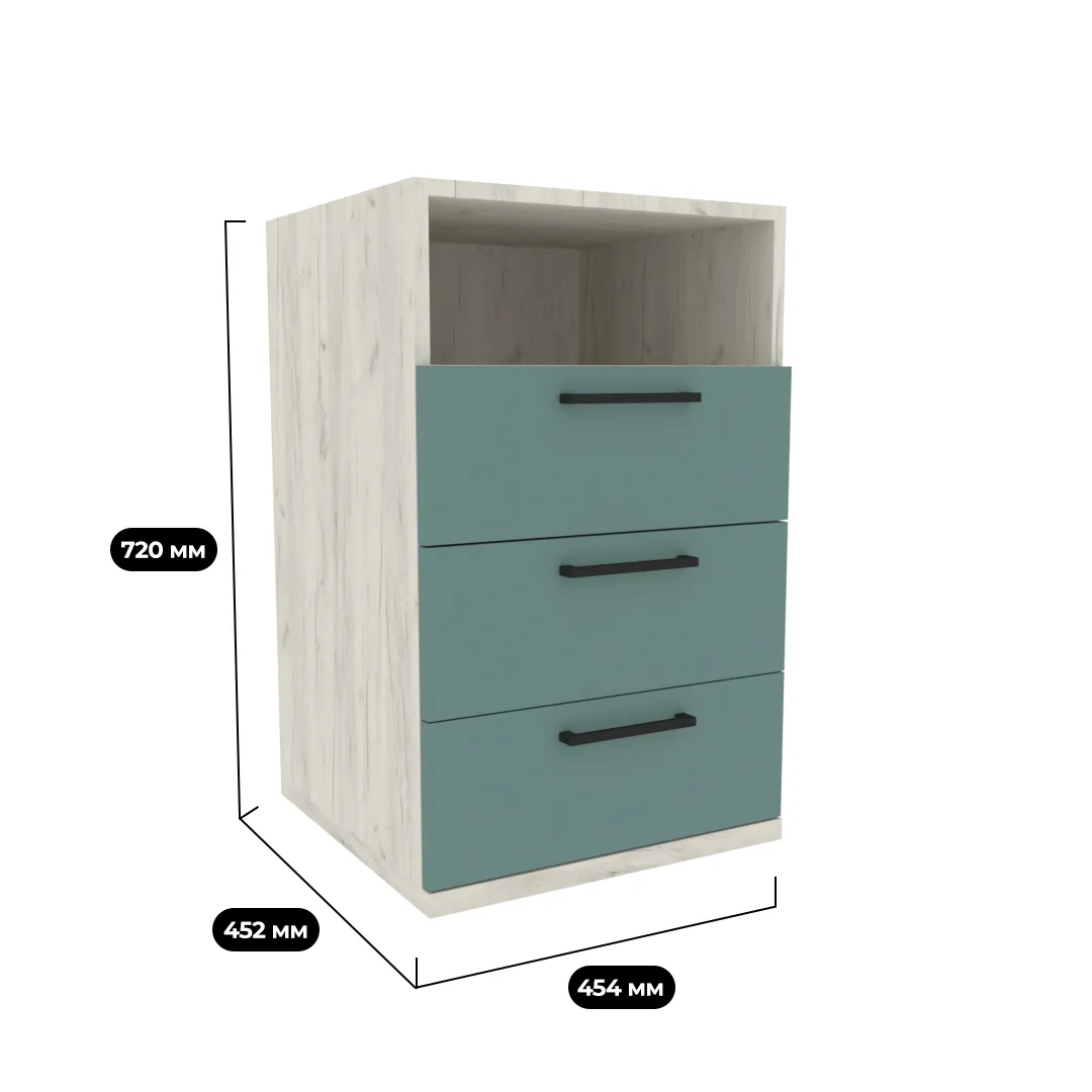 Тумба опора для стола с ящиками и нишей E705