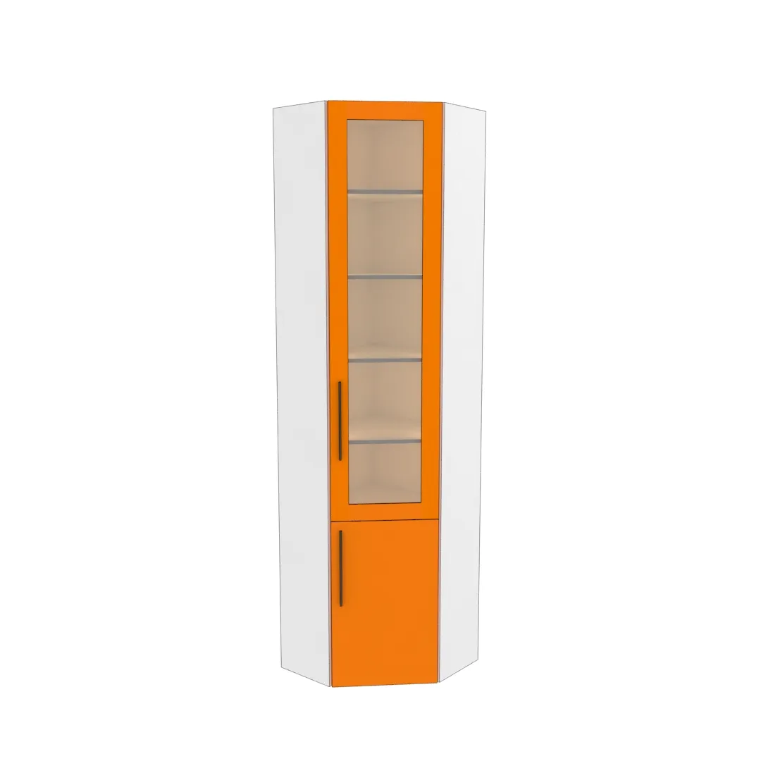 Шкаф угловой книжный со стеклом L247 с подсветкой Шкаф угловой книжный со стеклом L247 с подсветкой