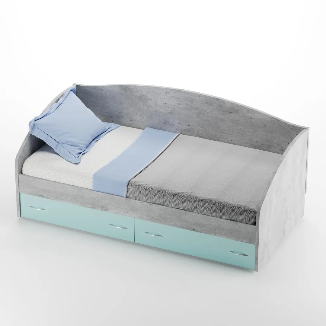 Кровать односпальная с ящиками P902N, 90x190 Кровать односпальная с ящиками P902N, 90x190