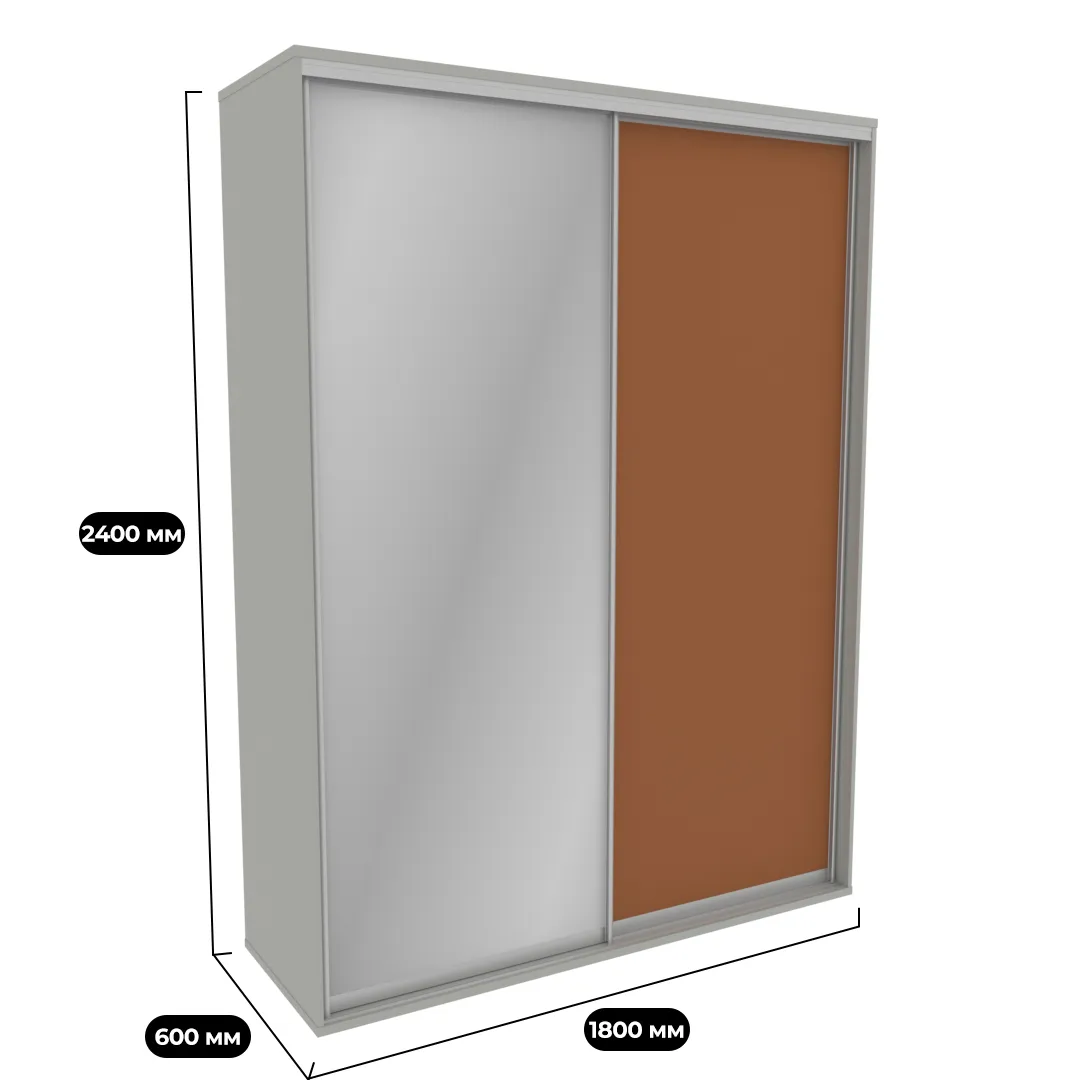 Шкаф-купе U182 тип 3 МДФ/зеркало