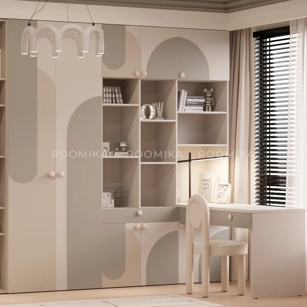 Шкаф двухдверный узкий, фрезерованные фасады в эмали LE210.44-1