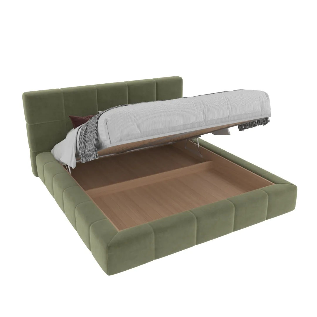 Кровать двуспальная мягкая КВАДРО-СОФТ с подъемным механизмом, 180x200