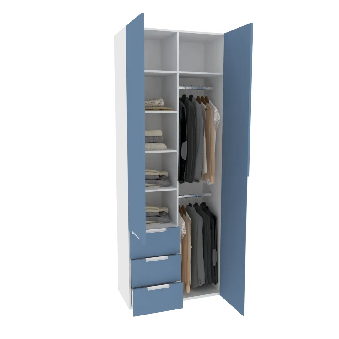 Шкаф комбинированный, фасады в эмали LE215 L/R