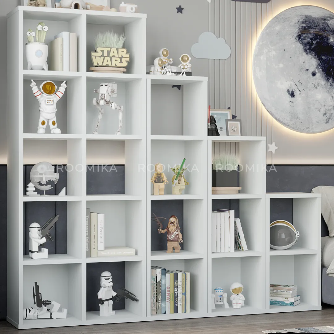 Cтеллаж сквозной книжный на 4 ниши E804