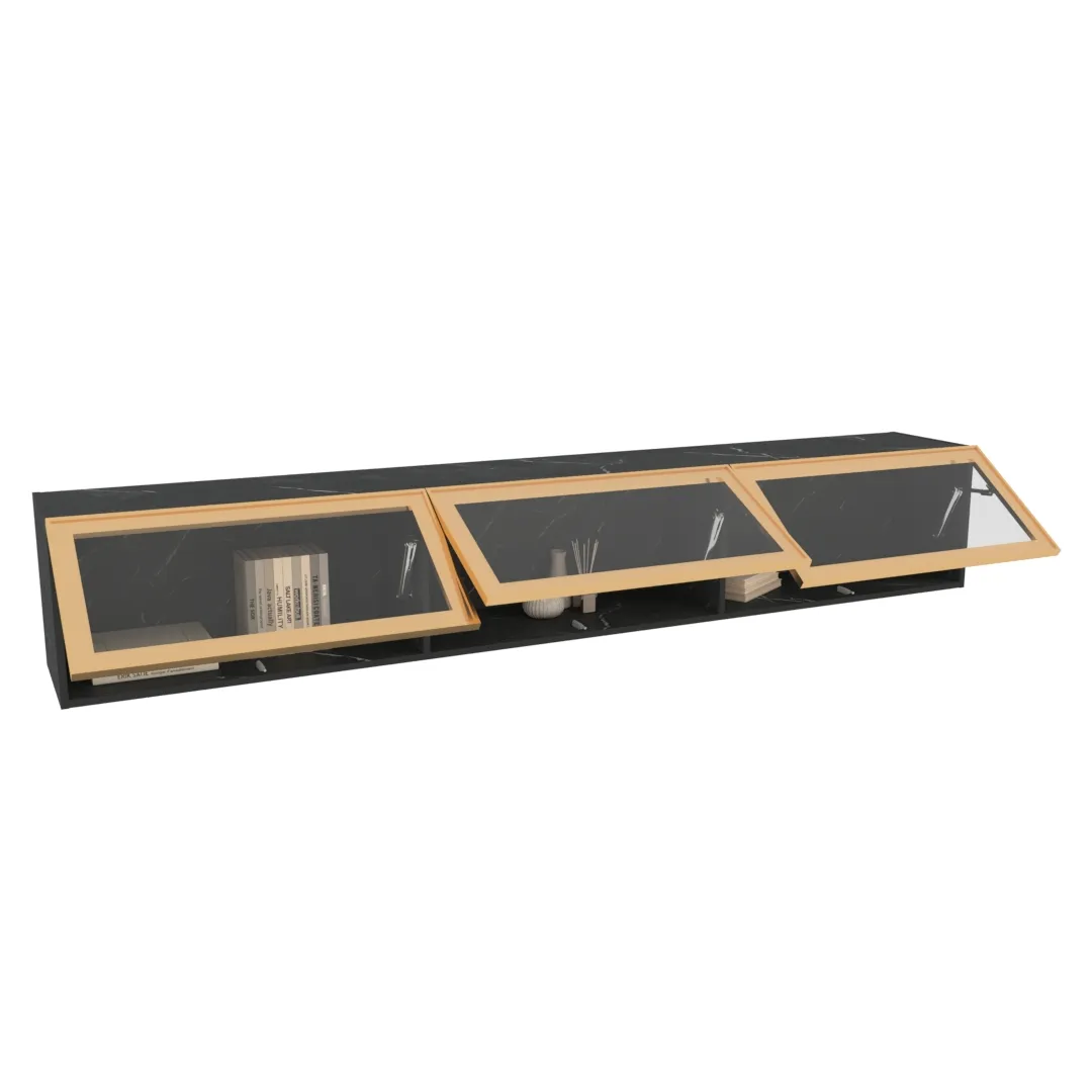 Антресоль с двумя откидными стеклянными дверями R324.35ST