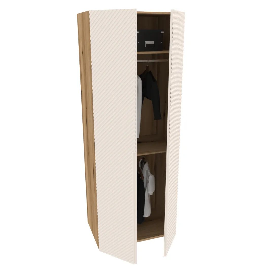 Шкаф 2 дверный, фрезерованные фасады в эмали LE210.60-1