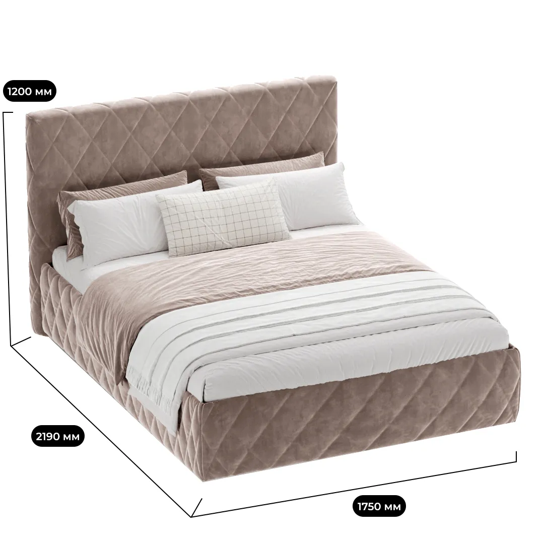 Кровать двуспальная мягкая СИЕНА  с подъемным механизмом, 180x200