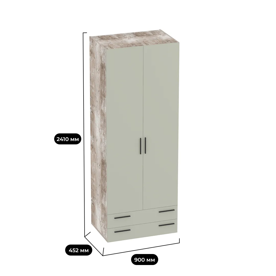 Шкаф двустворчатый с ящиками L211.60