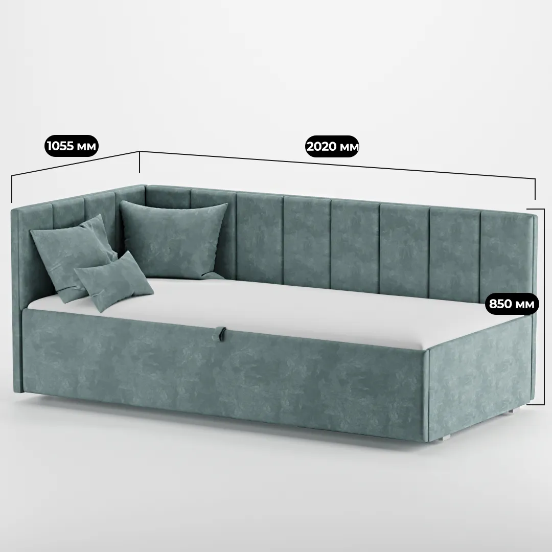 Кровать с подъемным механизмом и ящиком для белья ЛАЙН М1