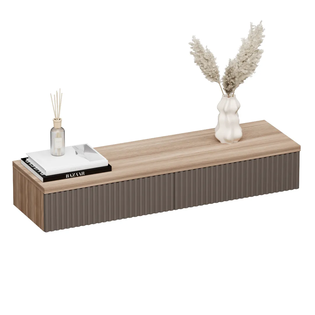 Туалетный столик, фрезерованные фасады в эмали LE-515 Туалетный столик, фрезерованные фасады в эмали LE-515