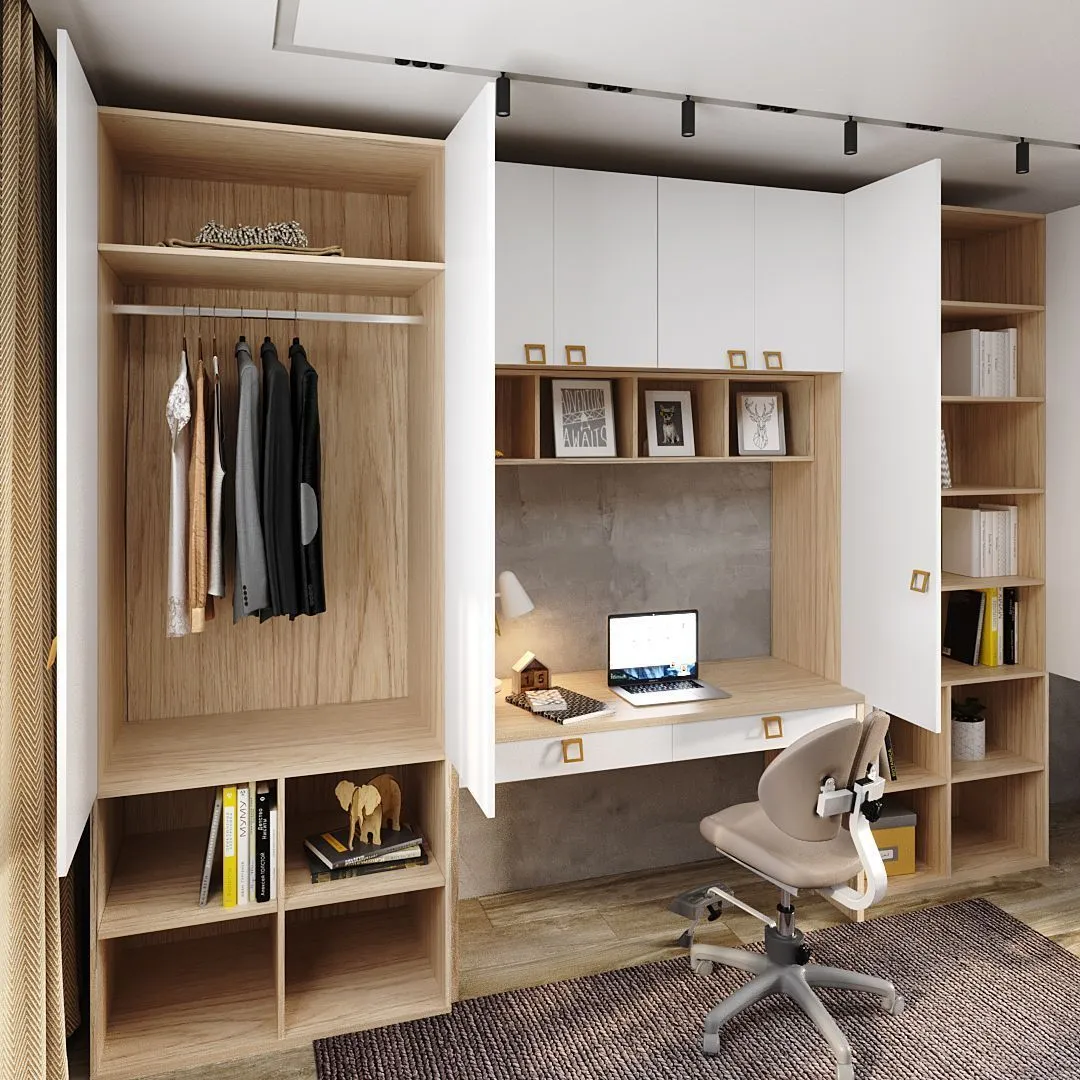 Рабочая зона со шкафом для школьника Лацио