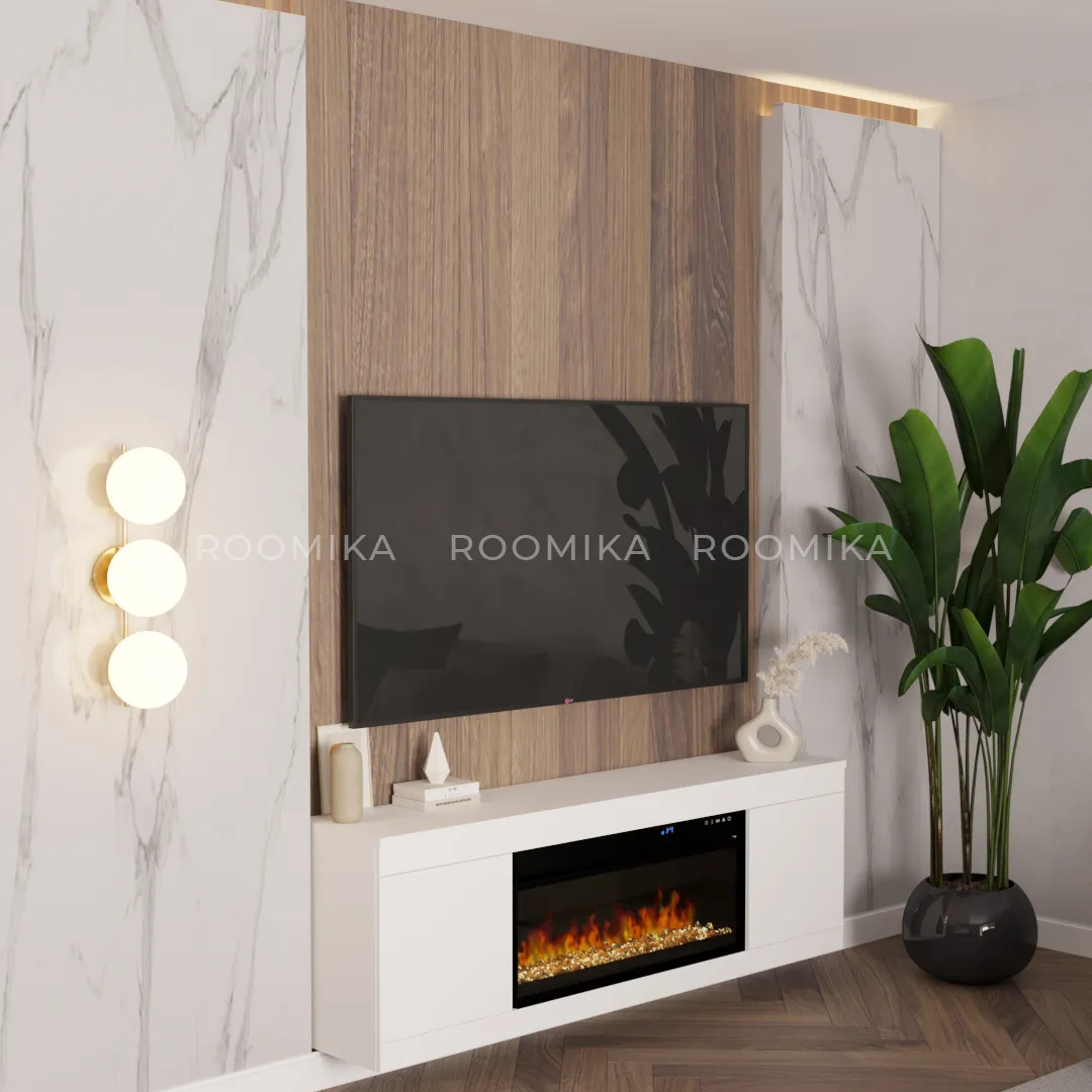 Тумба ТВ навесная с электрокамином L545.351 Тумба ТВ навесная с электрокамином L545.351